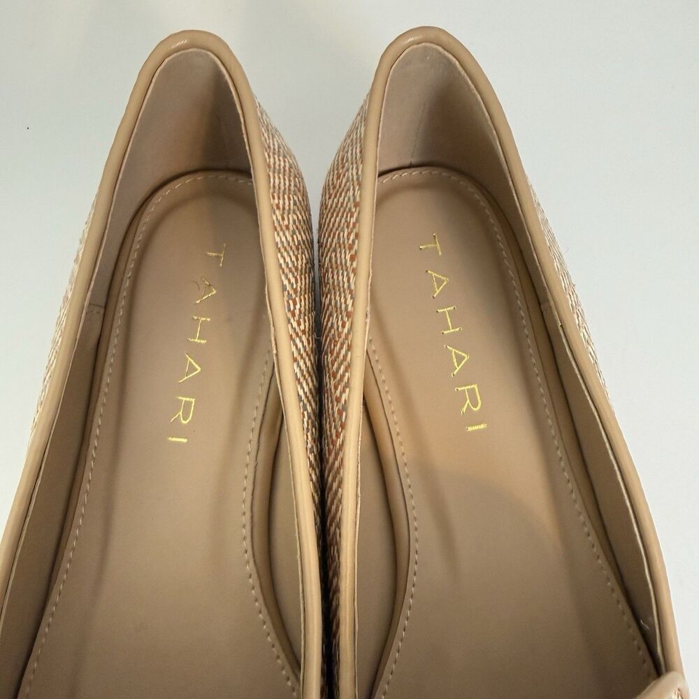 Tahari Woven Loafers Gold Horsebit Slip On Flats Beige Multi Women's Size 10 - Picture 5 of 13